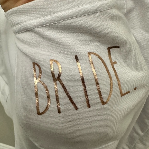 Rae Dunn “BRIDE” Drawstring Shorts Lounge Sweatshorts Bachelorette Honeymoon - Picture 8 of 9